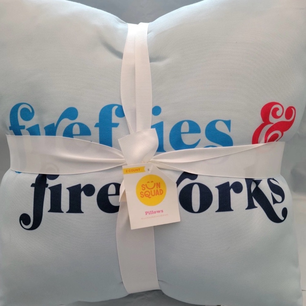 Target Sun Squad Blue, Red and Navy 'fireflies & fireworks' Decorative Pillow
